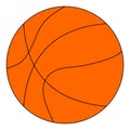 Orange basketball ball isolated over white Royalty Free Stock Photo