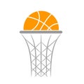 Orange basketball ball logo icon flat design, stock vector illus
