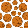 Orange Basketball Ball Seamless Pattern Royalty Free Stock Photo