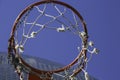 Orange Basketball hoop on blue sky Royalty Free Stock Photo