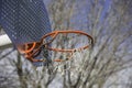 Orange Basketball hoop in the park Royalty Free Stock Photo