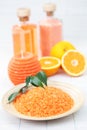 Orange bath salt Royalty Free Stock Photo