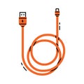 Orange Battery Charger Cable and USB Wire Vector Illustration