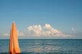 Orange beach umbrella Royalty Free Stock Photo