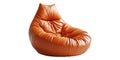 Orange bean bag chair isolated on transparent background Royalty Free Stock Photo