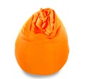 Orange beanbag isolated on white background Royalty Free Stock Photo