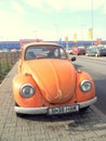 Orange Beatle Car Royalty Free Stock Photo