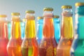 Orange Beer Bottles Mockup for Summer Day, Sweet Alcohol Drinks for Holiday Celebration, Beer Bottle Royalty Free Stock Photo