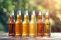 Orange Beer Bottles Mockup for Summer Day, Sweet Alcohol Drinks for Holiday Celebration, Beer Bottle Royalty Free Stock Photo