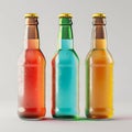 Orange Beer Bottles Mockup for Summer Day, Sweet Alcohol Drinks for Holiday Celebration, Beer Bottle Royalty Free Stock Photo