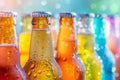 Orange Beer Bottles Mockup for Summer Day, Sweet Alcohol Drinks for Holiday Celebration, Beer Bottle Royalty Free Stock Photo