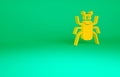 Orange Beetle bug icon isolated on green background. Minimalism concept. 3d illustration 3D render Royalty Free Stock Photo