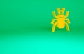 Orange Beetle bug icon isolated on green background. Minimalism concept. 3d illustration 3D render