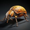 Hyper-realistic 3d Model Of Large Orange Beetle Weevil