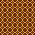 Orange and beige circles seamless pattern on brown background