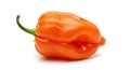 Orange Bell Pepper with Smooth Surface on White Background Royalty Free Stock Photo
