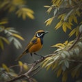 Orange-bellied Oriole, Cyornis rufescens generative ai