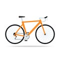 Orange bicycle flat icon. Bike Vector isolated on white background. Royalty Free Stock Photo