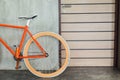 Orange bicycle parked decorate interior living room modern style Royalty Free Stock Photo