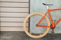 Orange bicycle parked decorate interior living room modern style Royalty Free Stock Photo