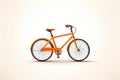 An Orange Bicycle Is Shown Against A White Background