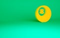 Orange Billiard pool snooker ball icon isolated on green background. Minimalism concept. 3d illustration 3D render