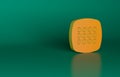 Orange Binary code icon isolated on green background. Minimalism concept. 3D render illustration