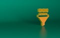 Orange Binary code icon isolated on green background. Minimalism concept. 3D render illustration