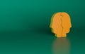 Orange Bipolar disorder icon isolated on green background. Minimalism concept. 3D render illustration Royalty Free Stock Photo