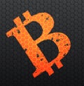 Orange bitcoin digital currency.