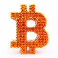 Orange Bitcoin Sign isolated on White Background.