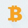Orange bitcoin symbol on abstract background