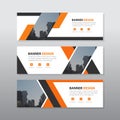 Orange black abstract corporate business banner template, horizontal advertising business banner layout template flat design set