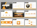 Orange black Abstract presentation templates, Infographic elements template flat design set for annual report brochure flyer Royalty Free Stock Photo