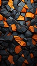 an orange and black background with broken pieces of stone Royalty Free Stock Photo