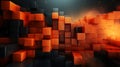 an orange and black background with cubes Royalty Free Stock Photo