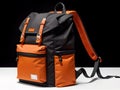 Orange black backpack, bag, back pack