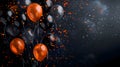 Orange and Black balloons composition background - Celebration design