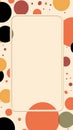 an orange black and brown polka dot background with an empty frame Royalty Free Stock Photo