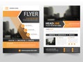Orange black business Brochure Leaflet Flyer annual report template design, book cover layout design Royalty Free Stock Photo