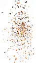 Orange and Black Confetti Explosion Isolated on White Background for Celebration Royalty Free Stock Photo