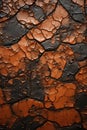 an orange and black cracked surface with cracks in it Royalty Free Stock Photo