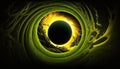 Lime Blackhole. Unique desktop wallpaper in 4k resolution