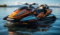 Orange and Black Jet Ski in Water Royalty Free Stock Photo