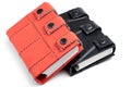 Orange and black leather notebooks Royalty Free Stock Photo