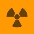 minimalist symbol representing nuclear danger