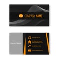 Orange and black modern Creative and Clean Business Card Template on a white transparent background.