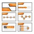 Orange and black multipurpose Brochure flyer leaflet website template flat design Royalty Free Stock Photo