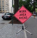 Work Area Ahead Road Sign
