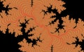 Orange black thorns shapes abstract design, energy pattern